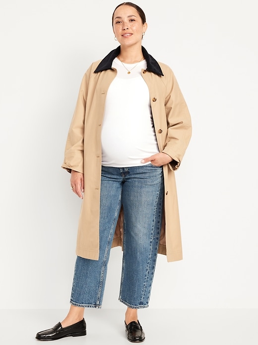 Image number 1 showing, Maternity Full Panel Barrel Ankle Jeans