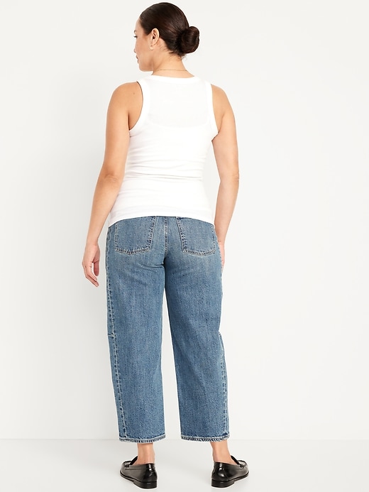 Image number 2 showing, Maternity Full Panel Barrel Ankle Jeans