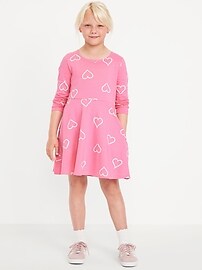 Image number 1 showing, Printed Long-Sleeve Fit and Flare Dress for Girls