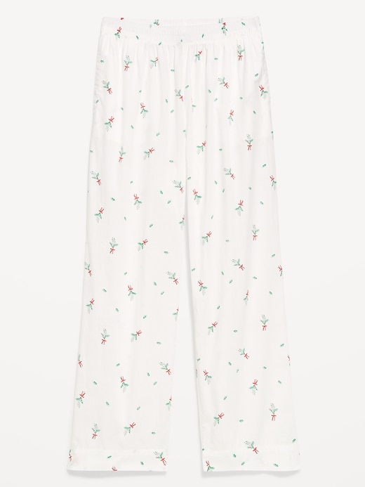 Image number 4 showing, High-Waisted Poplin Pajama Pant