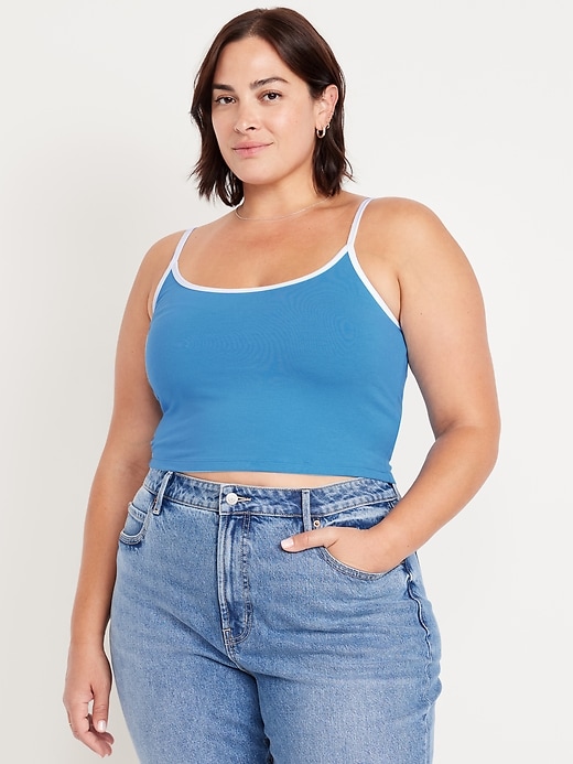 Image number 6 showing, Tipped Jersey Cropped Cami Top