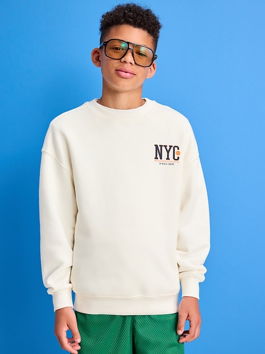 Image number 1 showing, Favorite Fleece Oversized Graphic Fleece Sweatshirt for Boys