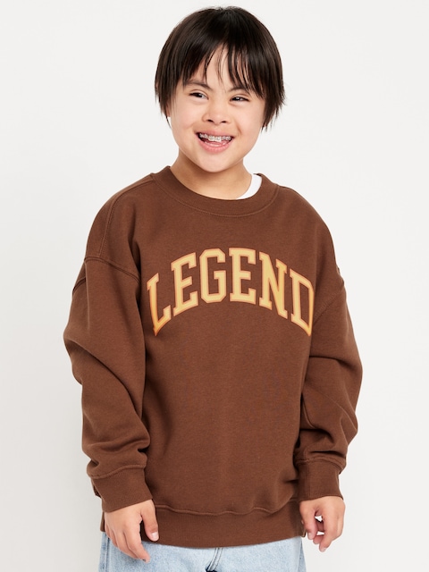 Favorite Fleece Oversized Graphic Fleece Sweatshirt for Boys - Chocolate Milkshake
