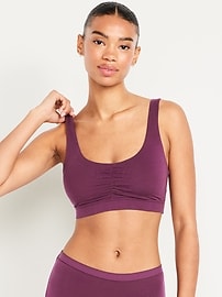 Image number 1 showing, Ruched Cotton Bralette