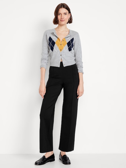 Extra High-Waisted Stevie Straight Pants - Black Jack