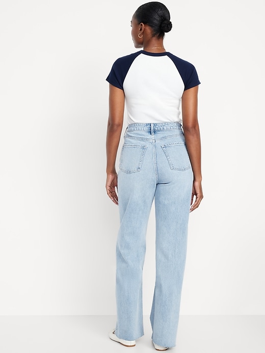 Image number 3 showing, Curvy Extra High-Waisted Wide-Leg Jeans