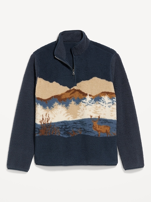 Image number 4 showing, Printed Sherpa Quarter-Zip Pullover