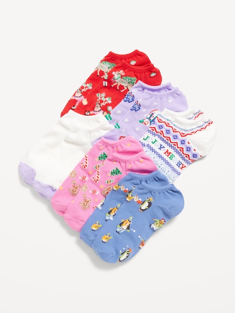 Ankle Socks 6-Pack for Women - Red Merry Christmas