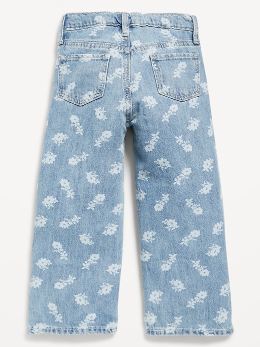 Image number 2 showing, Printed Baggy Wide-Leg Jeans for Toddler Girls