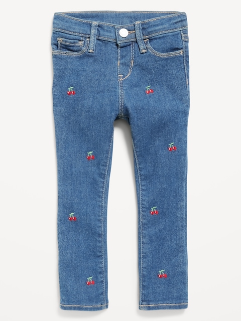 High-Waisted Rockstar 360° Stretch Jeggings for Toddler Girls - Cherries