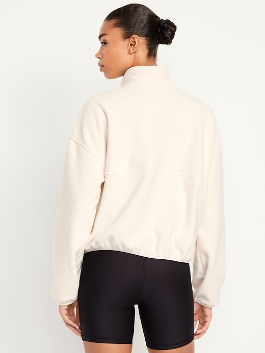 Image number 2 showing, Oversized Performance Microfleece Cropped Half Zip