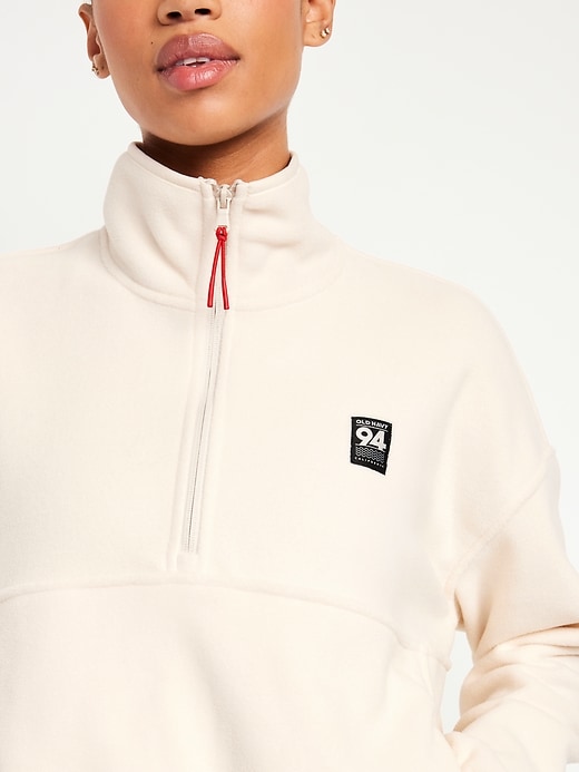 Image number 4 showing, Oversized Performance Microfleece Cropped Half Zip