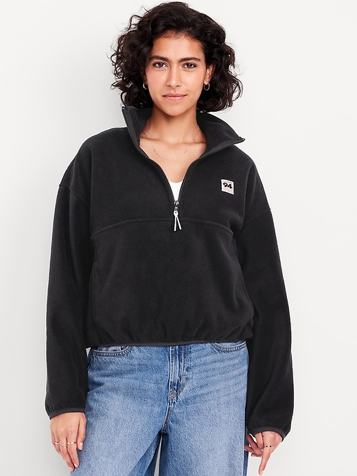 Image number 1 showing, Oversized Performance Microfleece Cropped Half Zip