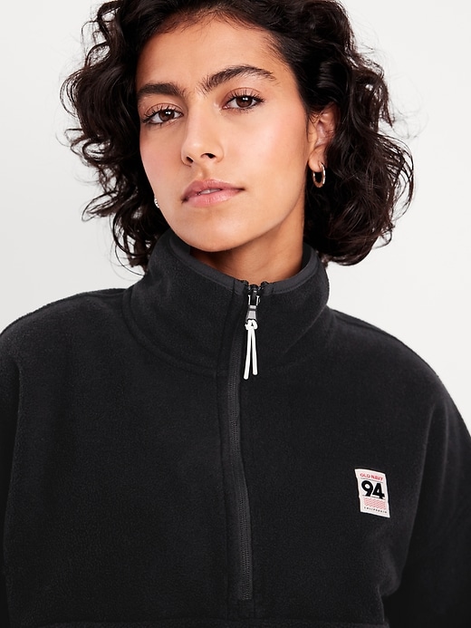 Image number 4 showing, Oversized Performance Microfleece Cropped Half Zip