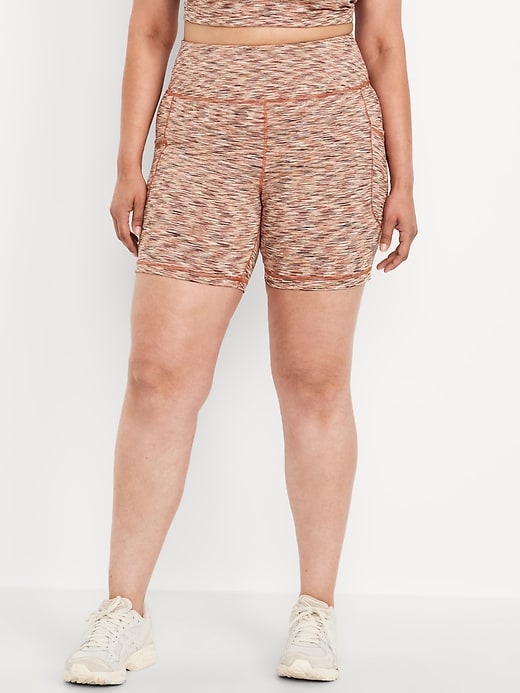 Image number 6 showing, High-Waisted PowerSoft Pocket Biker Shorts -- 6-inch inseam