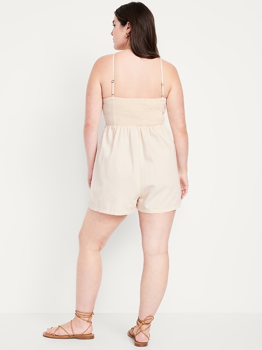 Fit & Flare Twist-Front Cami Romper