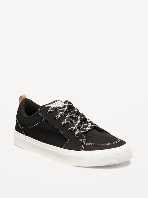 Canvas Lace-Up Sneakers for Boys - Black Combo