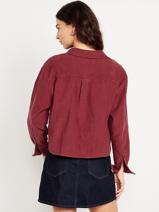 Image number 2 showing, Cropped Button-Down Corduroy Shirt