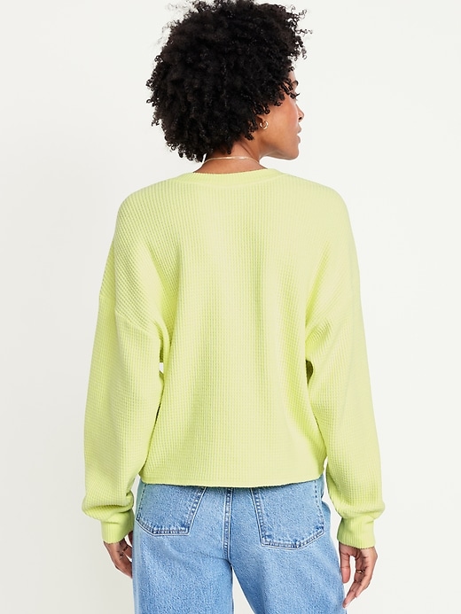 Image number 2 showing, Oversized Cozy Waffle Henley Top