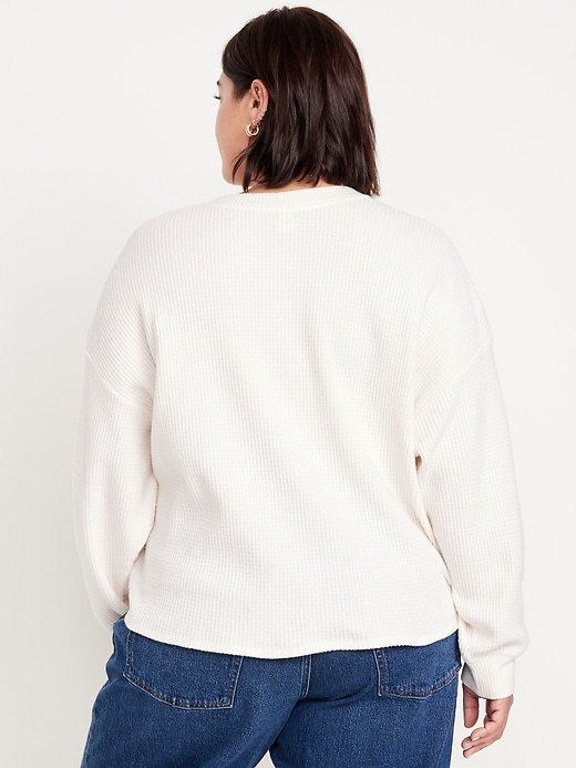 Image number 7 showing, Oversized Cozy Waffle Henley Top