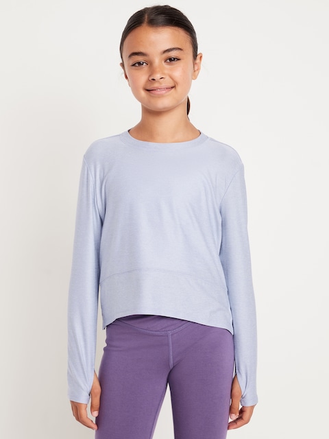 CloudMotion Long-Sleeve Performance T-Shirt for Girls - Glitter Bug