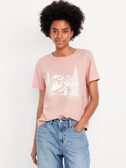 EveryWear Crew-Neck Graphic T-Shirt - Falling Petal