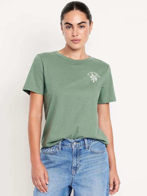 EveryWear Crew-Neck Graphic T-Shirt - Dried Herb
