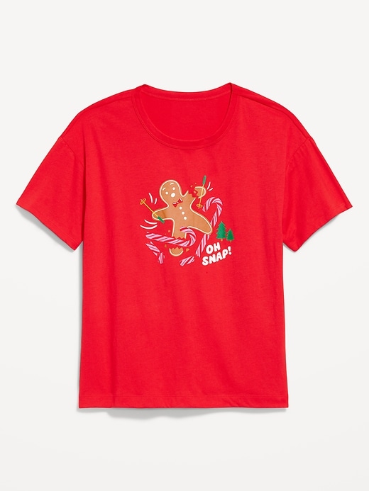 Image number 9 showing, Holiday-Graphic Crew-Neck T-Shirt for Women