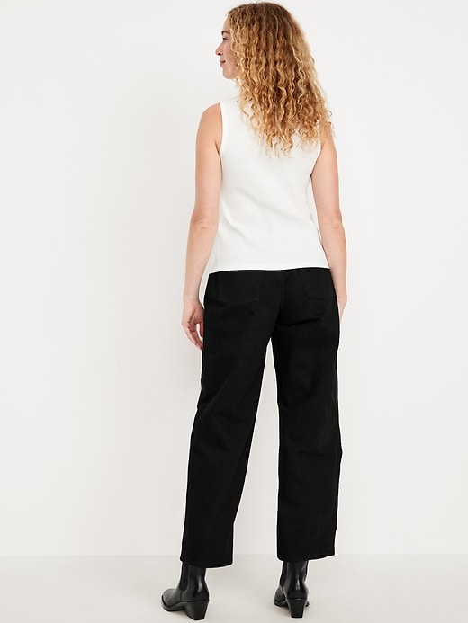 Image number 3 showing, High-Waisted Barrel Ankle Jeans