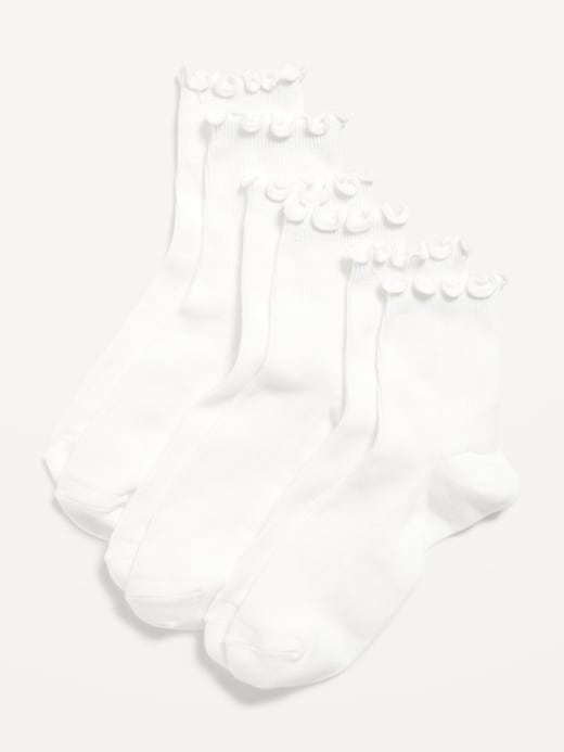 Image number 1 showing, Ruffled Crew Sock 3-Pack for Women