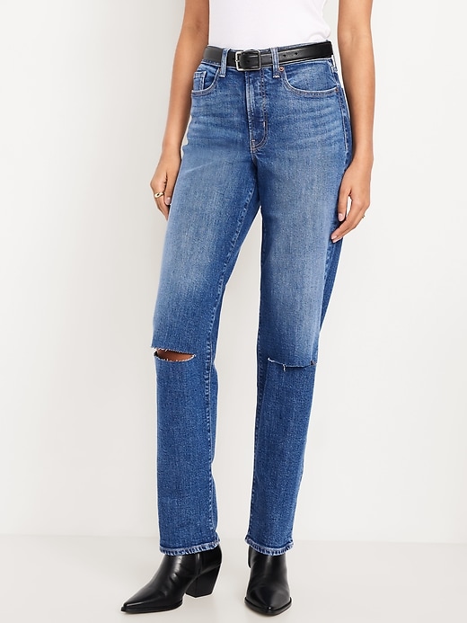 Image number 2 showing, High-Waisted OG Loose Ripped Jeans