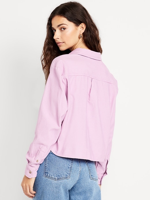 Image number 2 showing, Cropped Button-Down Corduroy Shirt