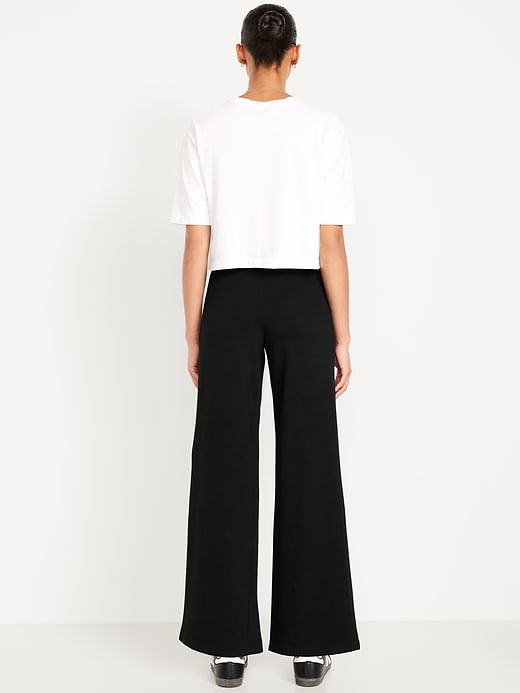 Image number 2 showing, High-Waisted Fleece-Lined Super Wide-Leg Pants