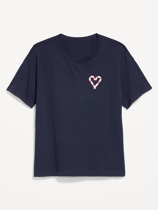 Image number 9 showing, Holiday-Graphic Crew-Neck T-Shirt for Women