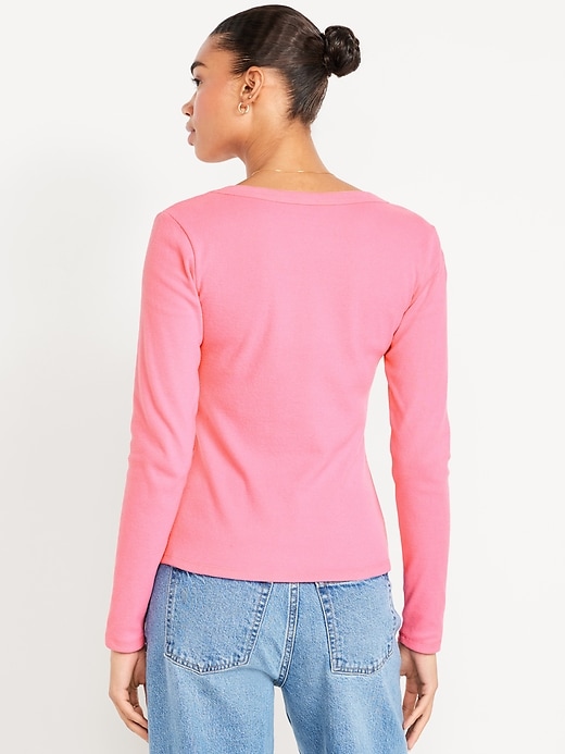 Image number 2 showing, Long-Sleeve Cozy V-Neck Top