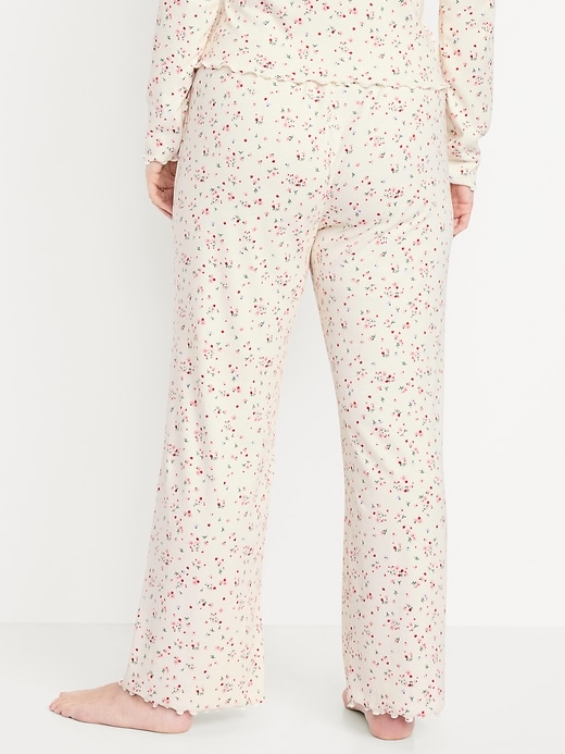 Image number 6 showing, High-Waisted Cozy Rib Pajama Pants