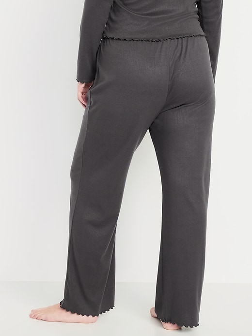Image number 6 showing, High-Waisted Cozy Rib Pajama Pants