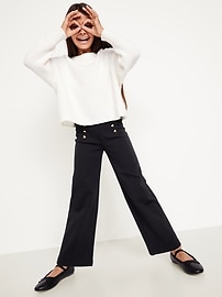 Image number 3 showing, High-Waisted Straight-Leg Sailor Pants for Girls
