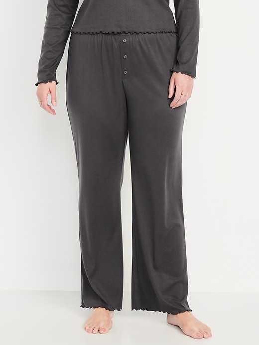 Image number 5 showing, High-Waisted Cozy Rib Pajama Pants