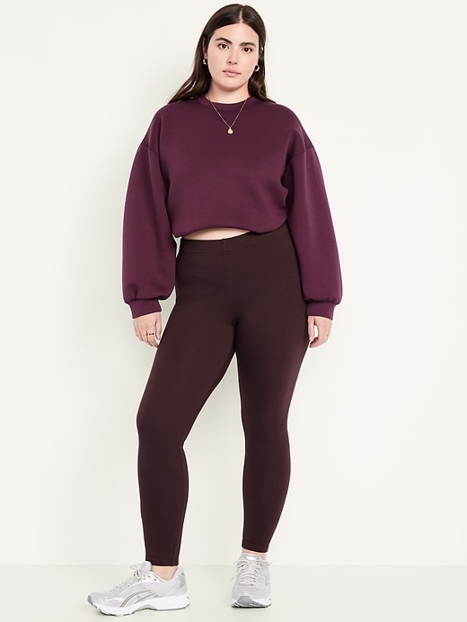 Image number 4 showing, High-Waisted Fleece-Lined Ankle Leggings