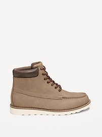 Image number 3 showing, Faux-Leather Work Boots for Men