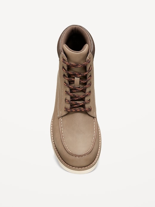Image number 2 showing, Faux-Leather Work Boots for Men