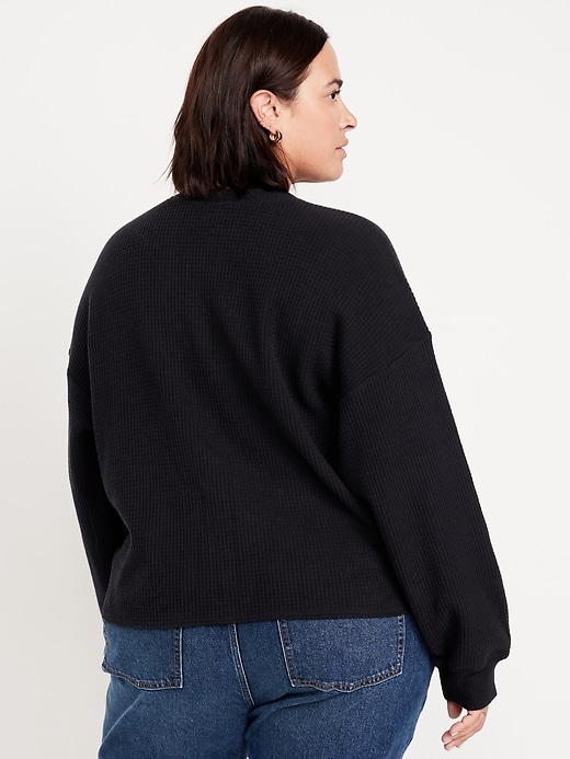 Image number 7 showing, Oversized Cozy Waffle Henley Top