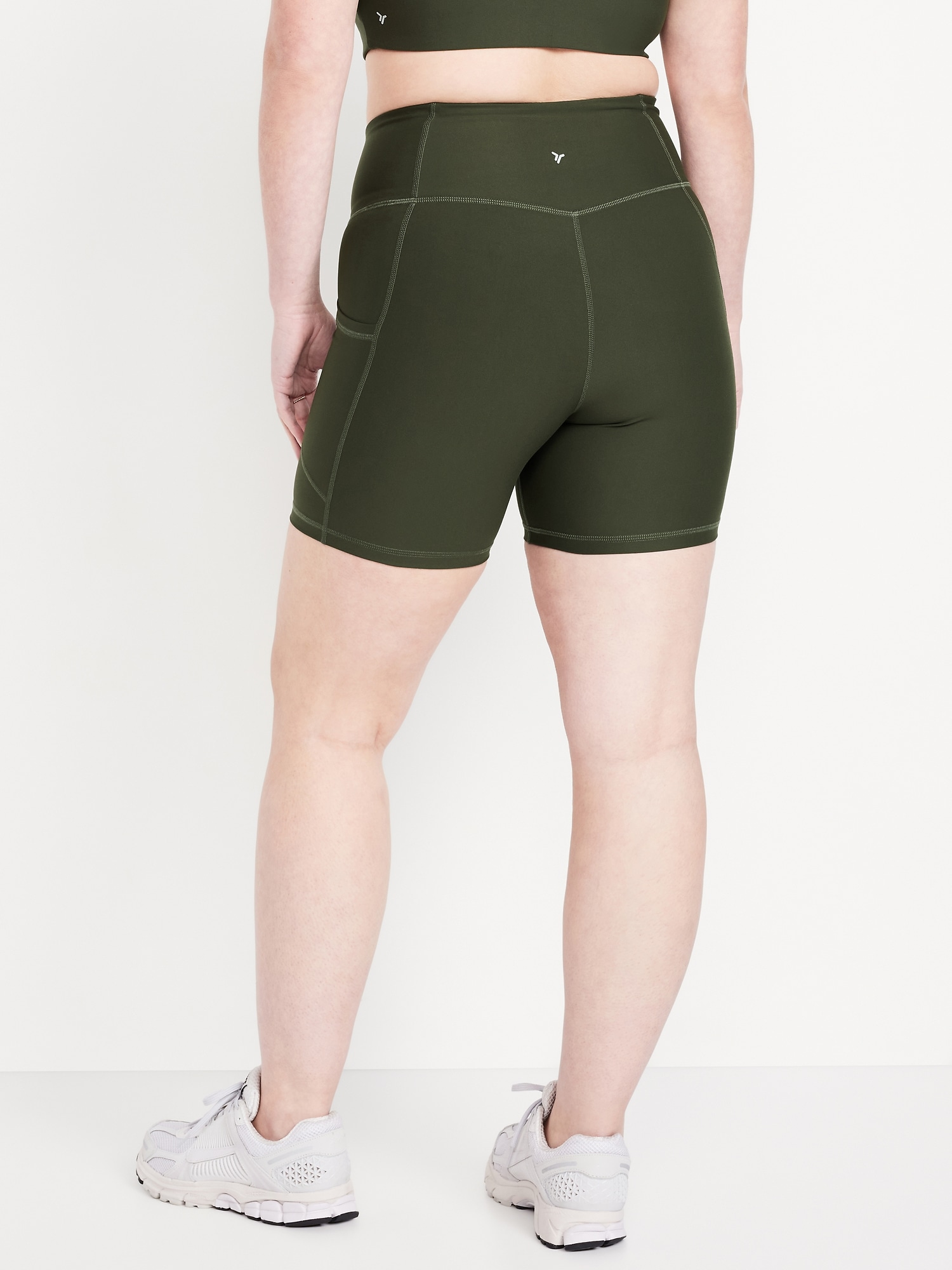 High-Waisted PowerSoft Pocket Biker Shorts - 6-inch inseam