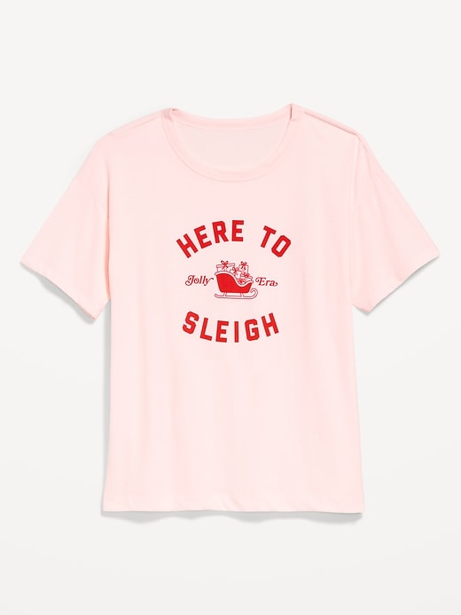 Image number 9 showing, Holiday-Graphic Crew-Neck T-Shirt for Women