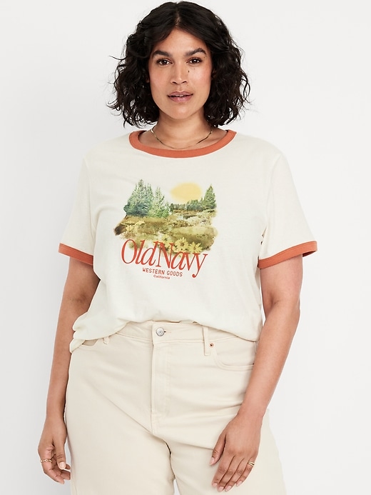 Image number 7 showing, EveryWear Logo-Graphic Ringer T-Shirt