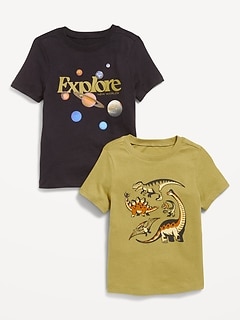 Unisex Short-Sleeve Graphic 2-Pack T-Shirt for Toddler