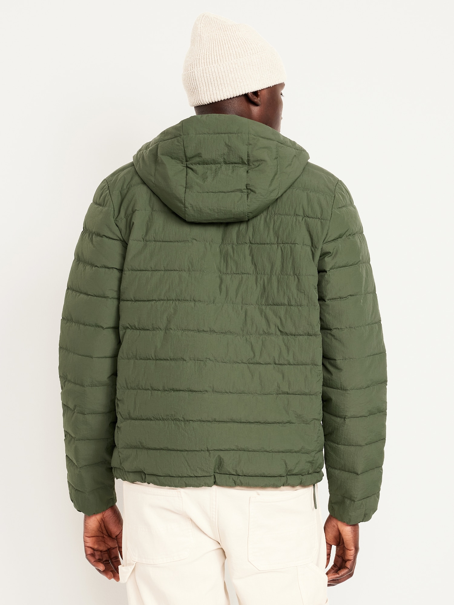 Water-Resistant Narrow-Channel Nylon Puffer Jacket