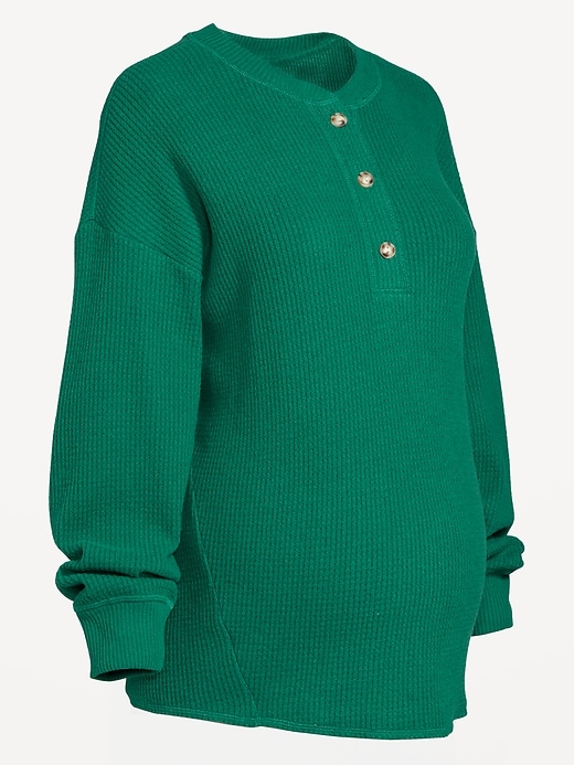 Image number 2 showing, Maternity Oversized Waffle Henley