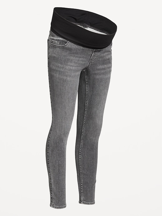 Image number 5 showing, Maternity Rollover-Panel 360° Stretch Super-Skinny Jeans